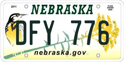 NE license plate DFY776