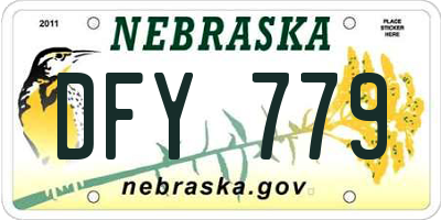 NE license plate DFY779