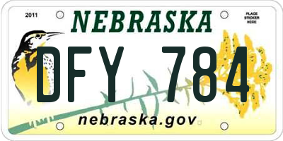 NE license plate DFY784