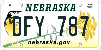 NE license plate DFY787