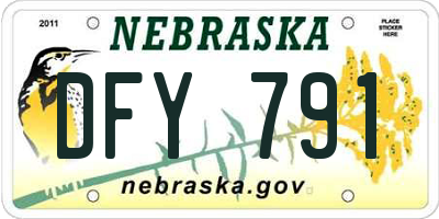NE license plate DFY791