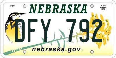 NE license plate DFY792