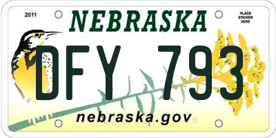 NE license plate DFY793