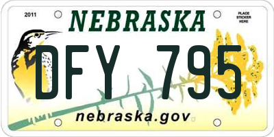NE license plate DFY795