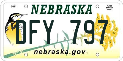 NE license plate DFY797