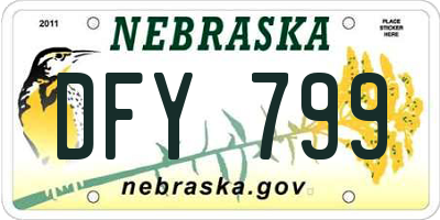 NE license plate DFY799