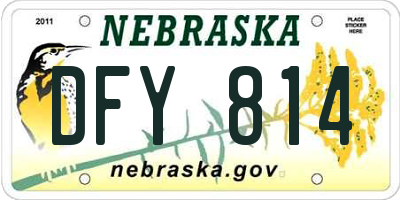NE license plate DFY814