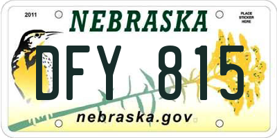 NE license plate DFY815