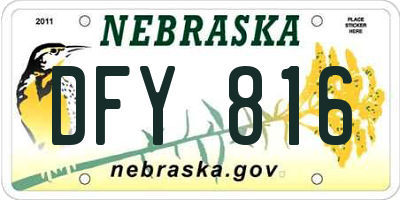 NE license plate DFY816