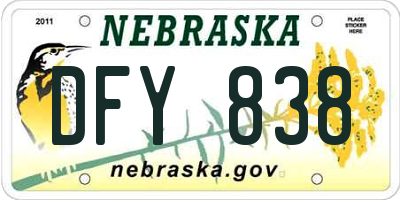 NE license plate DFY838