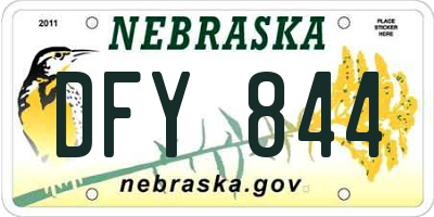 NE license plate DFY844