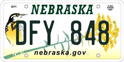NE license plate DFY848