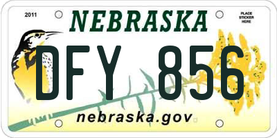 NE license plate DFY856