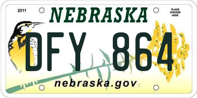 NE license plate DFY864