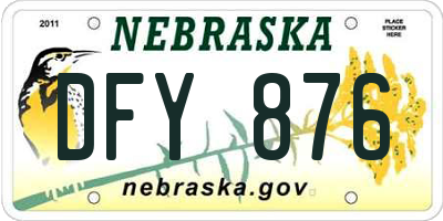NE license plate DFY876