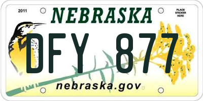 NE license plate DFY877