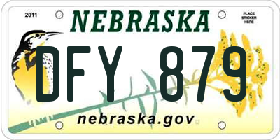 NE license plate DFY879