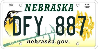 NE license plate DFY887