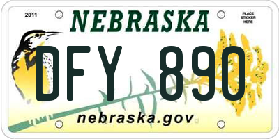 NE license plate DFY890