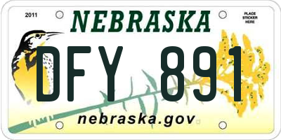 NE license plate DFY891