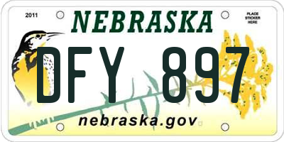 NE license plate DFY897