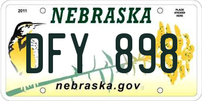 NE license plate DFY898