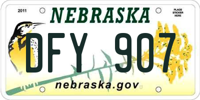NE license plate DFY907