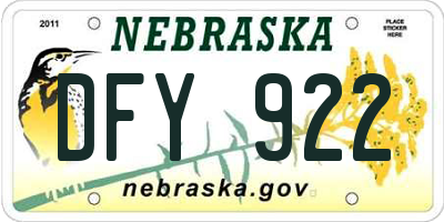 NE license plate DFY922