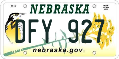 NE license plate DFY927