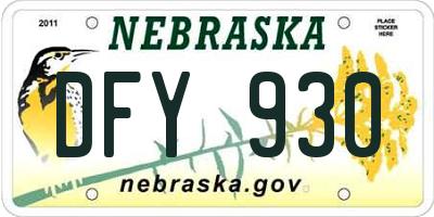 NE license plate DFY930
