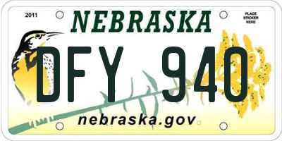 NE license plate DFY940