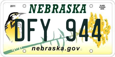 NE license plate DFY944