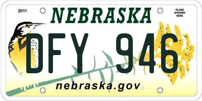 NE license plate DFY946