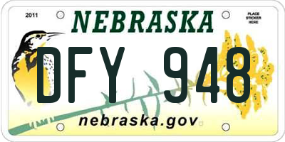 NE license plate DFY948