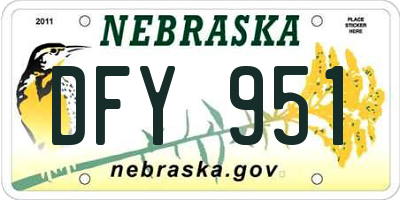 NE license plate DFY951
