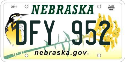 NE license plate DFY952