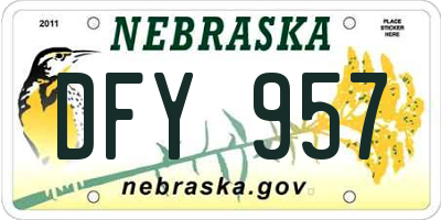 NE license plate DFY957