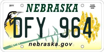 NE license plate DFY964
