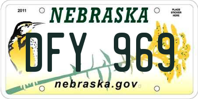 NE license plate DFY969