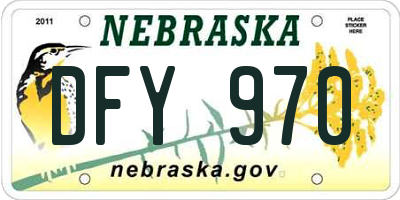 NE license plate DFY970