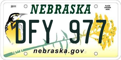 NE license plate DFY977
