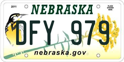 NE license plate DFY979