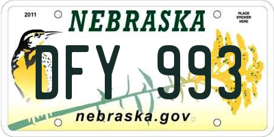 NE license plate DFY993