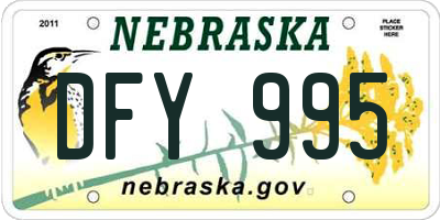 NE license plate DFY995