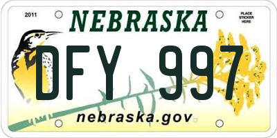NE license plate DFY997