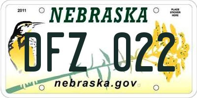 NE license plate DFZ022