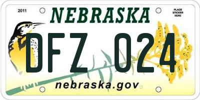 NE license plate DFZ024