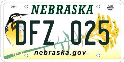 NE license plate DFZ025