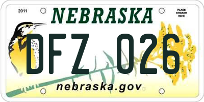 NE license plate DFZ026