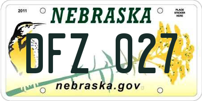 NE license plate DFZ027